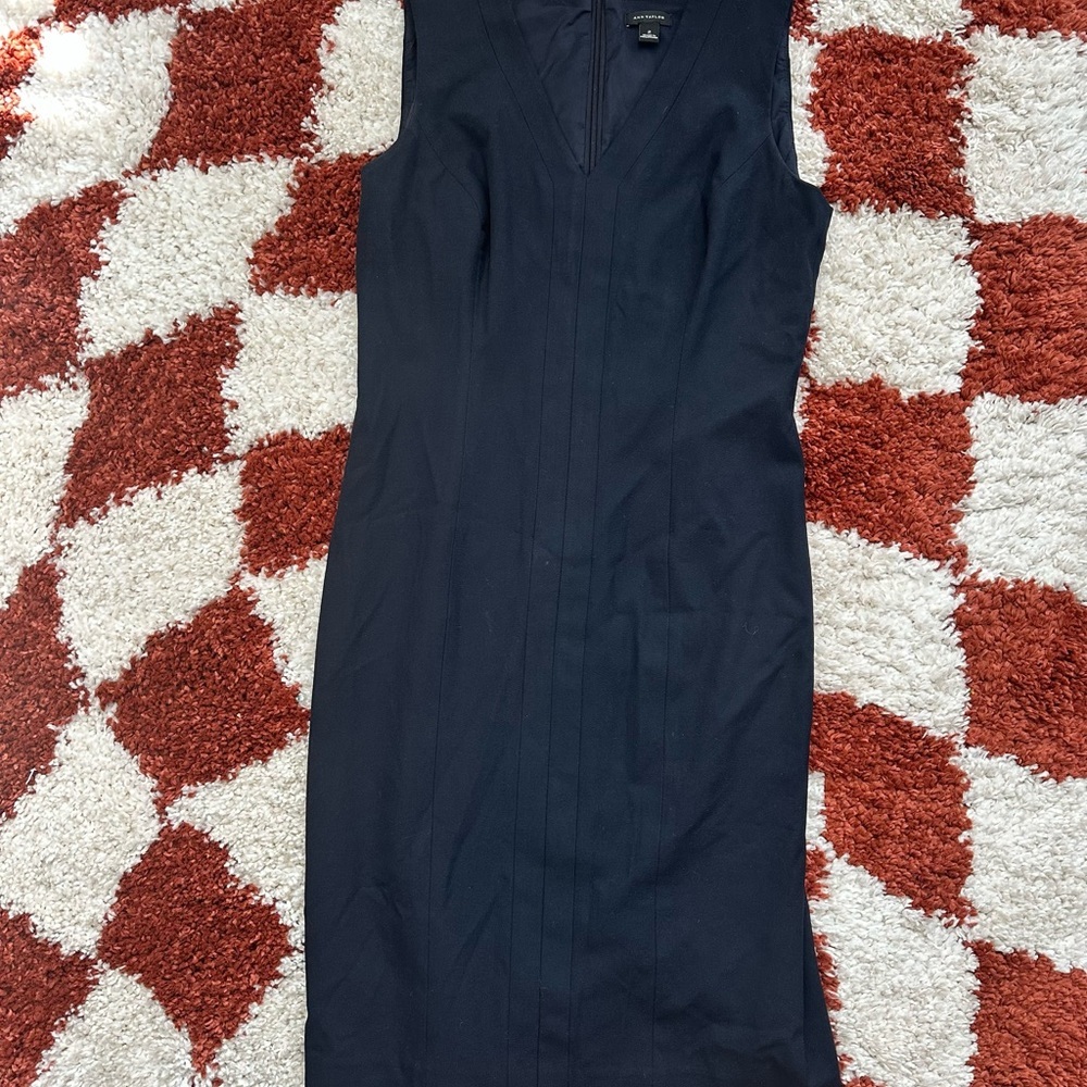 Ann Taylor Blue Sheath Midi Dress Sleeveless for Work — Size 2